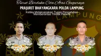 Potret tiga anggota Polres Way Kanan yang gugur dalam bertugas. Foto: (Humas Polda Lampung).
