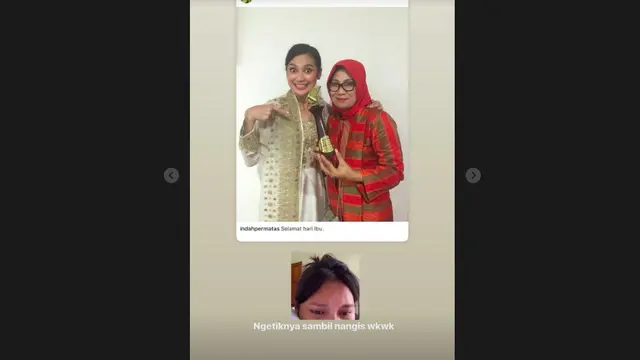 Indah Permatasari Tuliskan Ucapan Selamat Hari Ibu Penuh Haru untuk Sang Ibunda: Ngetiknya Sambil Nangis. (instagram.com/indahpermatas)