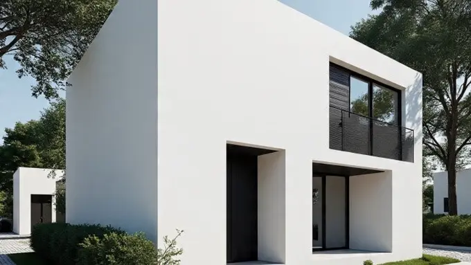 Ilustrasi Rumah Minimalis Putih dengan List Hitam (Sumber Gambar: Meta AI)