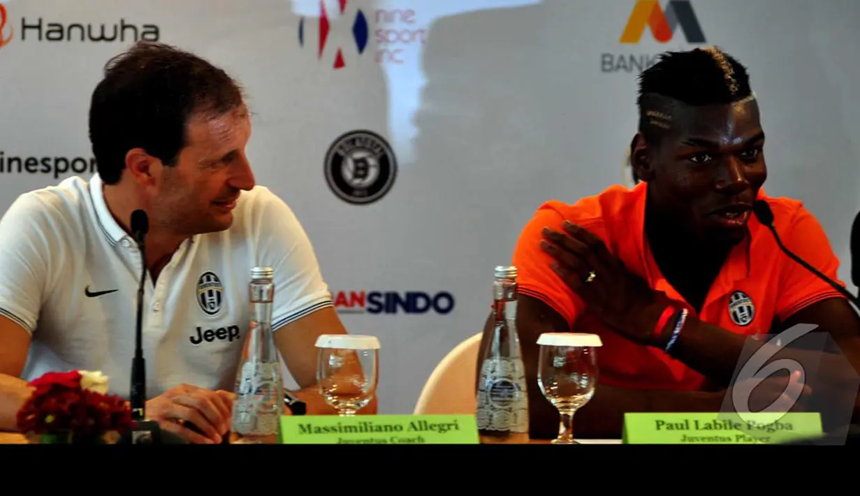 Paul Pogba memberikan komentarnya tentang sambutan Juventini terhadap kedatangannya di Indonesia, Jakarta, Selasa (5/8/2014) (Liputan6.com/Johan Tallo)