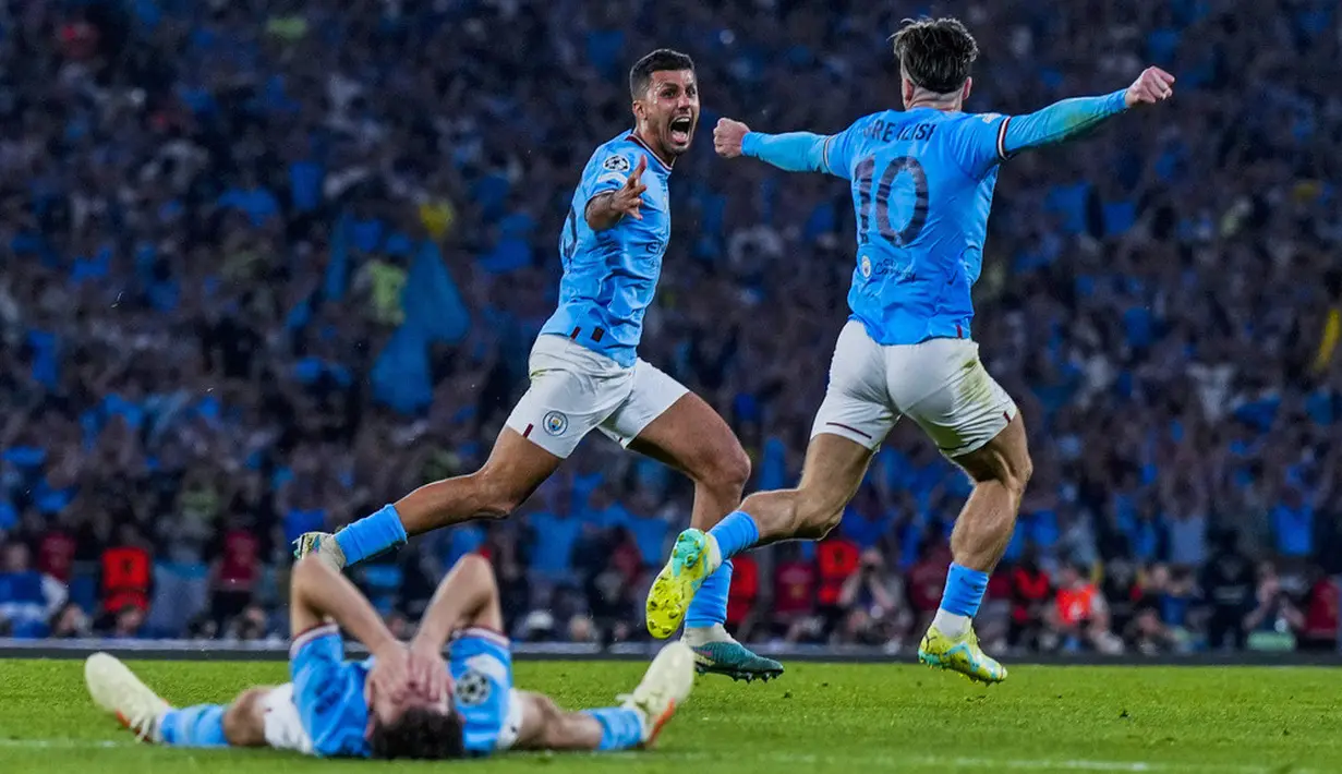<p>Manchester City akhirnya berhasil keluar sebagai juara Liga Champions 2022/2023. The Citizens sukses mengangkat trofi Si Kuping Besar setelah mengalahkan Inter Milan. (AP Photo/Manu Fernandez)</p>