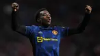 Manchester United memetik hasil imbang saat lawatannya menuju markas Atletico Madrid pada leg pertama babak 16 besar Liga Champions 2021/2022 di Wanda Metropolitano, Kamis (24/2/2022) dini hari WIB. (AP/Manu Fernandez)