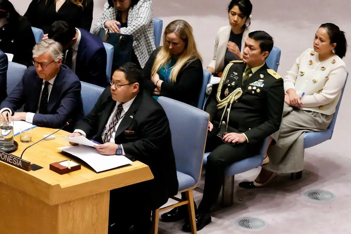 Wakil Perwakilan Tetap RI di Perserikatan Bangsa-Bangsa (PBB) Hari Prabowo mendesak Dewan Keamanan (DK PBB) untuk menjamin keamanan UNIFIL dalam menjalankan tugasnya (Dok. Kemlu RI).