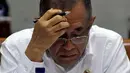Menteri Pertahanan Ryamizard Ryacudu menghadiri raker dengan Komisi I DPR di Jakarta, Rabu (10/2). Rapat ini juga dihadiri perwakilan dari Kemenkumham dan Kemenlu. (Liputan6.com/Johan Tallo)