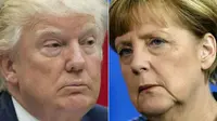 Presiden AS Donald Trump dan Kanselir Jerman Angela Merkel (AFP)
