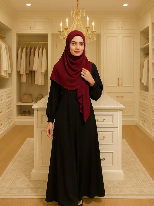 Rekomendasi dan Contoh Warna Jilbab untuk Gamis Hitam