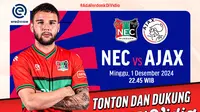 Jadwal pertandingan Eredivisie NEC vs Ajax pada matchweek ke 14 di Vidio. (sum. doc. vidio.com)