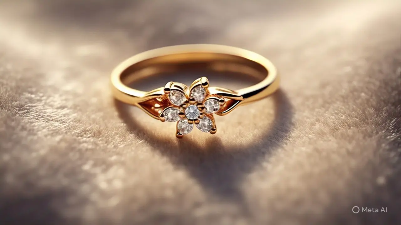 Cincin Emas Islami Motif Bunga