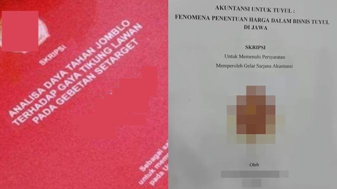 6 Judul Skripsi Ini Nyeleneh Banget Sukses Bikin Penasaran Hot Liputan6 Com