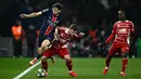Bermain di hadapan pendukung sendiri, pasukan Luis Enrique memastikan langkah ke babak 16 besar Liga Champions 2024/2025 dengan agregat jadi 10-0 setelah membungkam Brest tujuh gol tanpa balas. Sebelumnya, pada laga leg pertama di markas Brest pekan lalu, PSG juga meraih kemenangan dengan skor telak 3-0. (JULIEN DE ROSA/AFP)