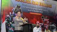 Kapolda Nusa Tenggara Barat (NTB) Irjen Mohammad Iqbal melakukan rapat analisis dan evaluasi bersama jajarannya terkait pelaksanaan World Superbike 2021. (Ist)