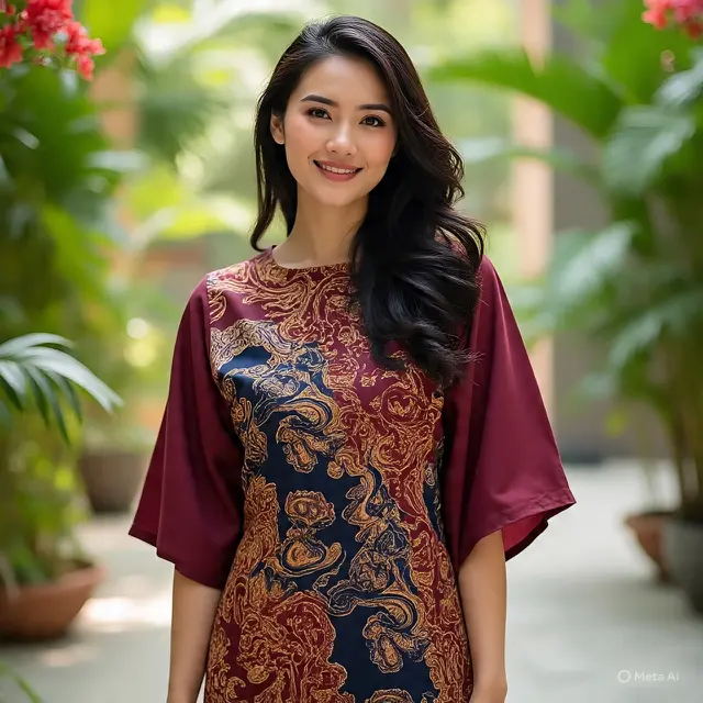 Model Baju Batik Kombinasi Kain Polos untuk Wanita Terbaru 2025