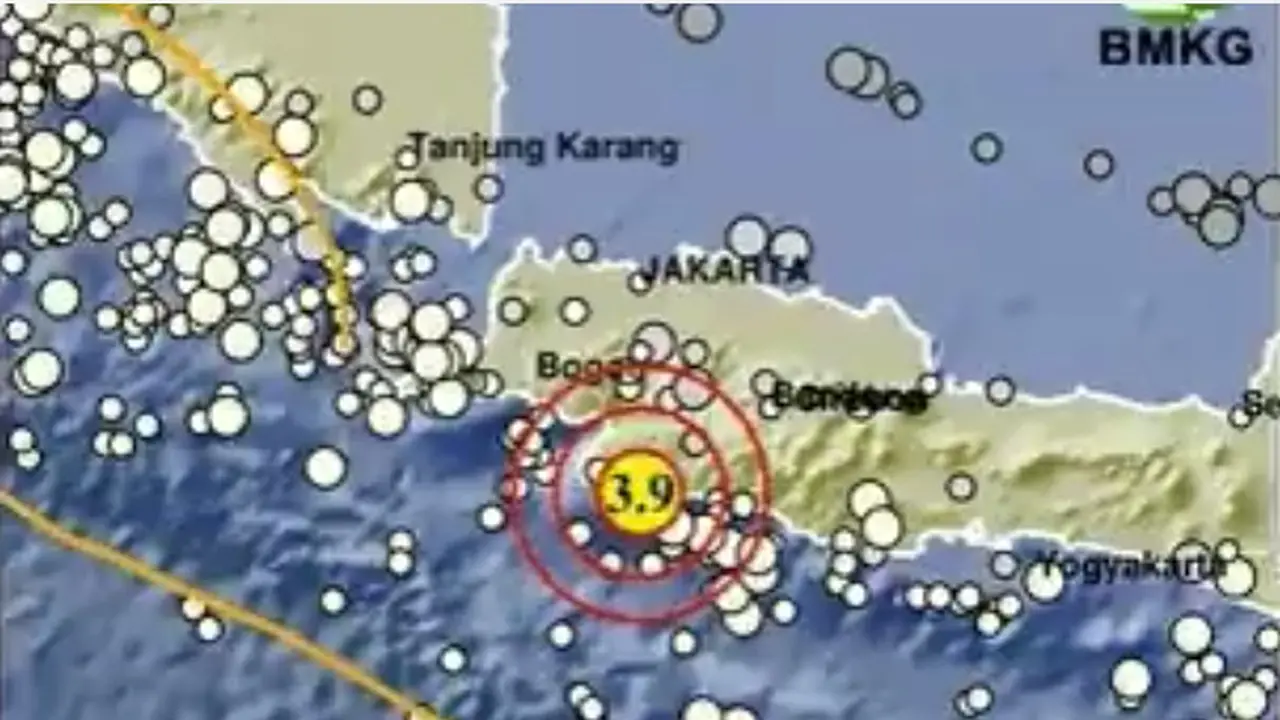 Titik Gempa M3,9 di Kabupaten Sukabumi