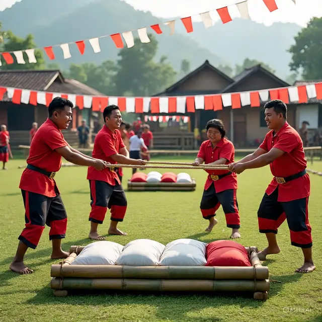 Lomba Antar Dua Kelompok Desa dalam Peringatan 17 Agustus