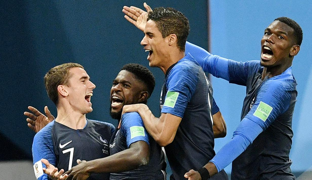 Prancis - Les Blues merupakan salah satu kandidat kuat juara Euro 2020. Selain berstatus sebagai juara Piala Dunia, tim Didier Deschamps itu juga dihuni banyak pemain berkualitas seperti Paul Pogba, Karim Benzema, hingga Antoine Griezmann. (AP/Martin Meissner)