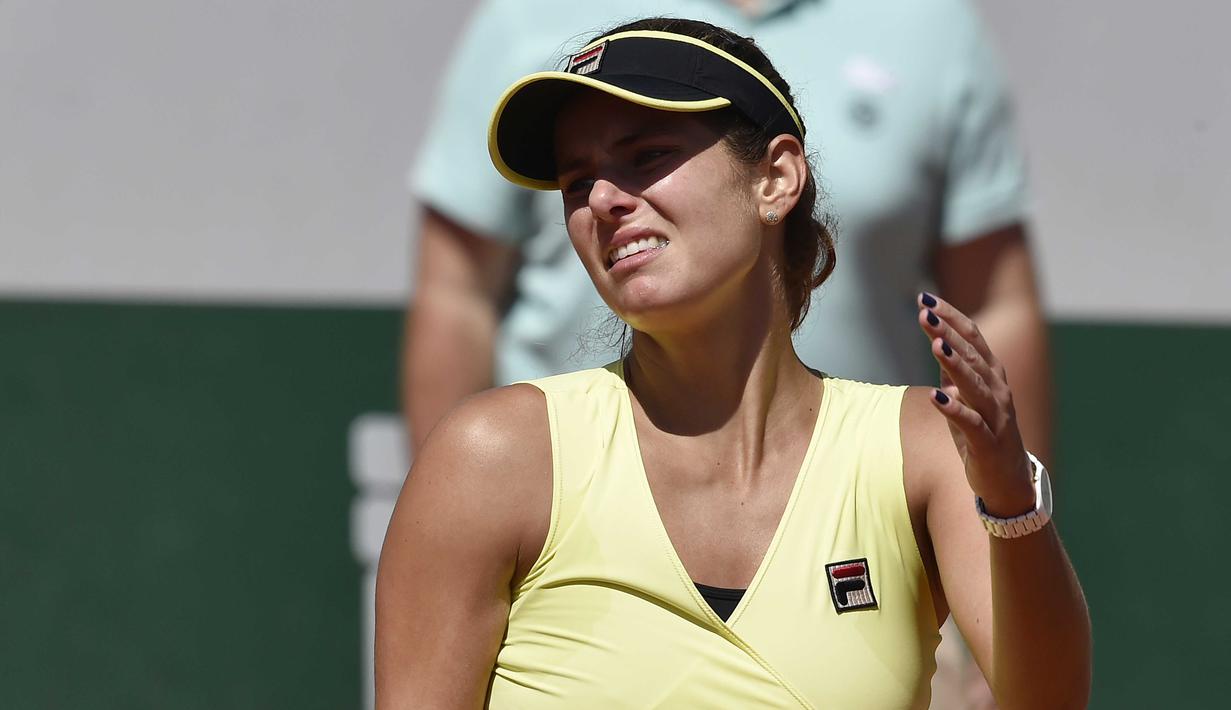 Julia Georges mulai bermain di arena profesional sejak tahun 2005. (AFP/Dominique Faget)