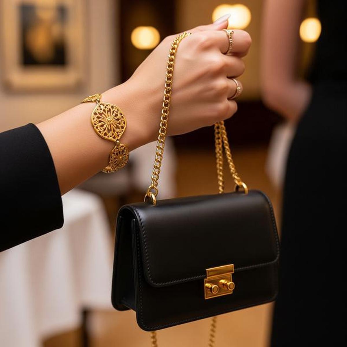 Tips Padukan Gelang Emas dan Tas Mini, Kombinasi Aksesori Elegan yang Tidak Banyak Dibahas