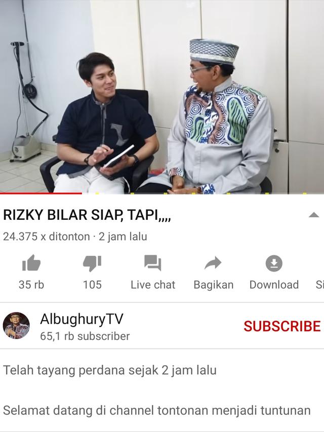 Unggahan ustaz Muhammad Subki Al-Bughury. (Foto: YouTube AlbughuryTV)