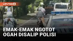 Ngeyel! Emak-emak Enggan Disalip Mobil Polisi Pengawal Rombongan Dishub NTB