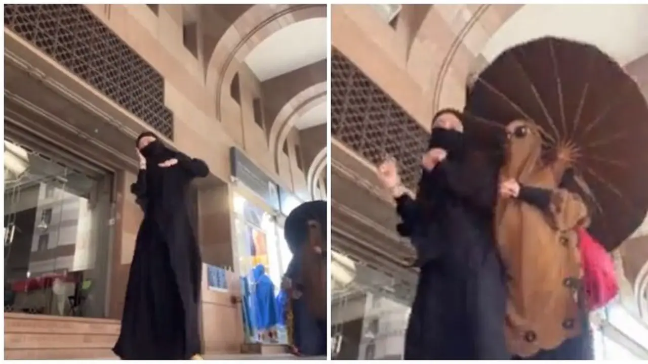 Viral Wanita Bercadar Asal Indonesia Joget TikTok di Tanah Suci, Banjir Kritik