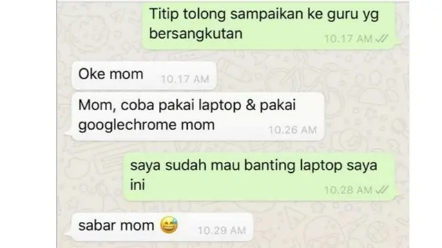 Deretan Chat Drama Saat Sekolah Online, Lucu tapi Bikin Kesal