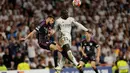 Real Madrid sempat tertinggal 0-1 dari Bayern Munchen lewat aksi Alphonso Davies di menit ke-68. (OSCAR DEL POZO/AFP)