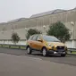 Datsun Cross dilakukan uji coba di sirkuit Proving Ground Bridgestone, Karawang, Jawa Barat, Kamis (8/3/2018)