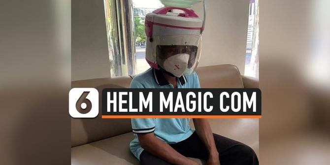 VIDEO: Viral Pria Pakai Helm Berbentuk Magic Com