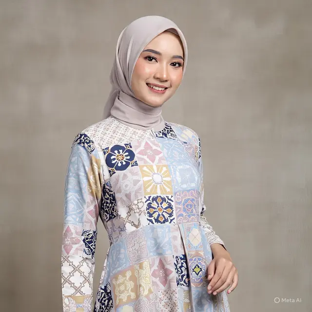 Gamis Tile Motif: Modern dan Eye-Catching