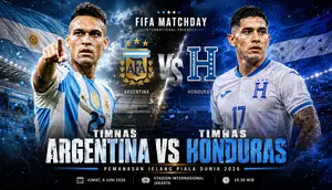 Cover prediksi laga uji coba: Argentina Vs Honduras. (AI Generated/Bola.com)