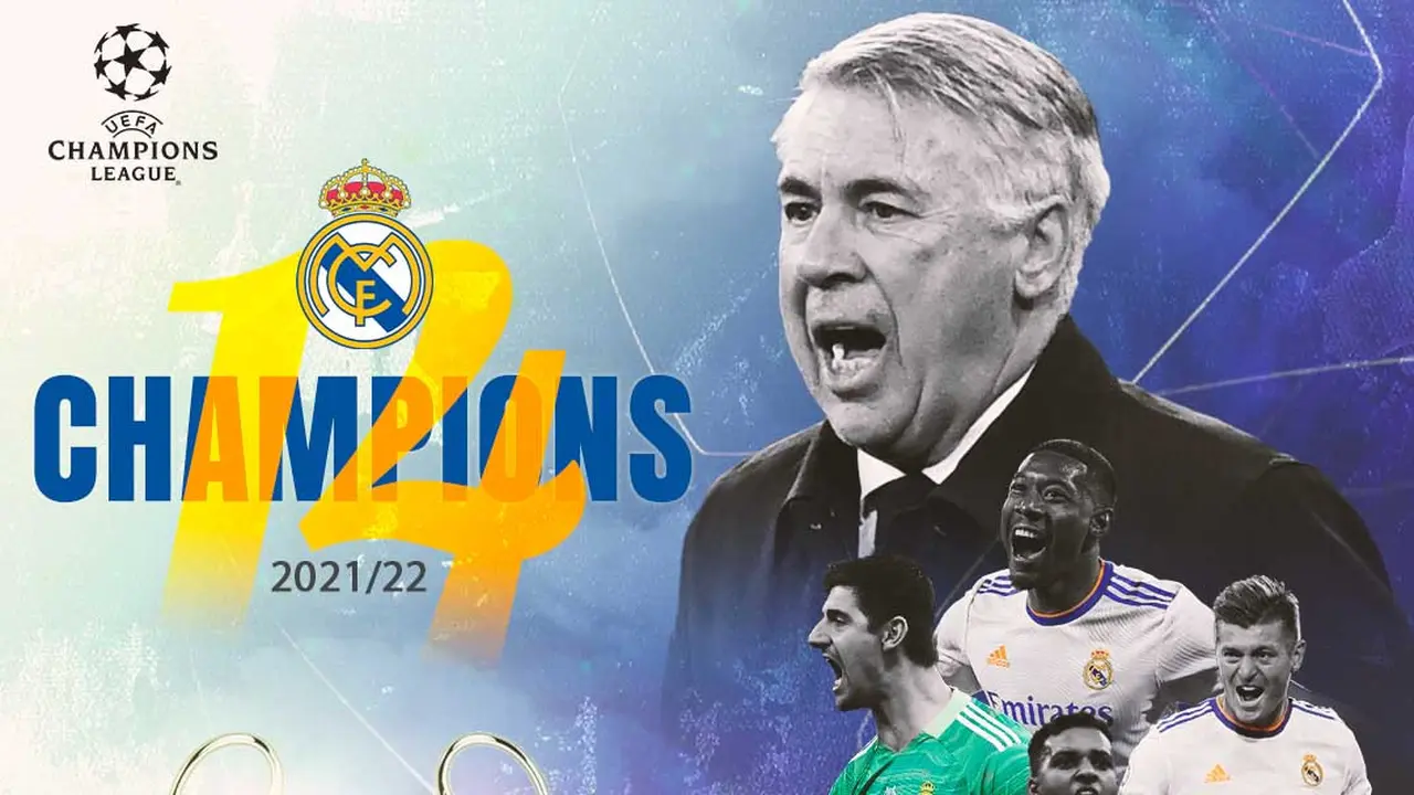 Liga Champions - Ilustrasi Real Madrid Juara Liga Champions Musim 2021-22_ver 2
