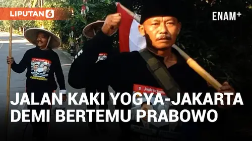 VIDEO: Rayakan Kemenangan Prabowo, 3 Warga Gunung Kidul Jalan Kaki ke Jakarta