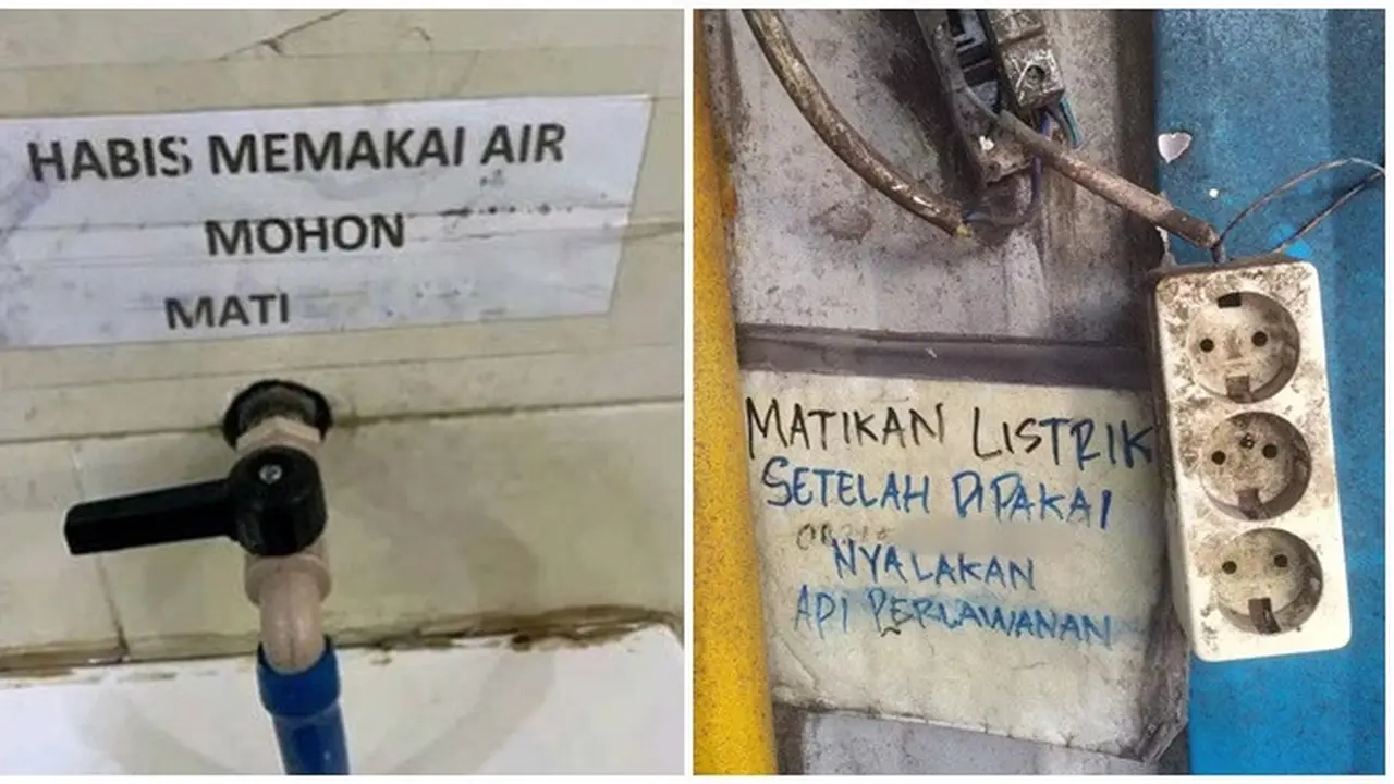 6 Tulisan Peringatan 'Matikan' Air hingga Listrik Ini Nyeleneh, Bikin Bingung