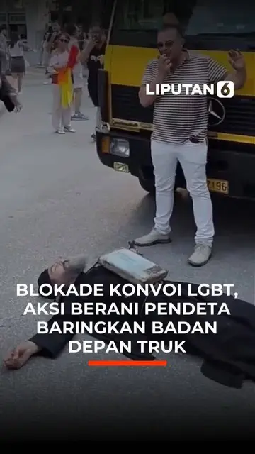 Blokade Konvoi LGBT, Aksi Berani Pendeta Baringkan Badan Depan Truk