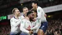 Tottenham Hotspur mengalahkan Arsenal 2-0 pada perempat final Piala Liga Inggris, di Stadion Emirates, Kamis (20/12/2018) dini hari WIB. (AP Photo/Frank Augstein)