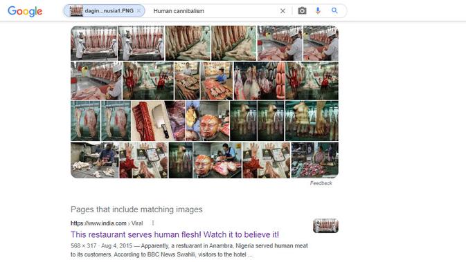 <p>Penelusuran laim foto daging manusia di restoran Afrika, Eropa, AS, Tiongkok dan seluruh dunia</p>