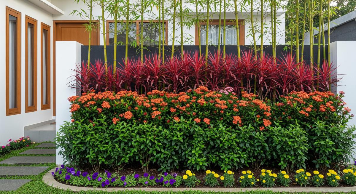 Inspirasi Living Fence dari Tanaman Berlapis (AI Generated)