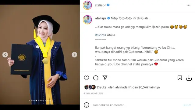 Atalia Praratya (Foto: Instagram/@ataliapr)