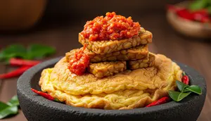 Cara Membuat Tempe Telor Penyet (Image by Gemini AI)
