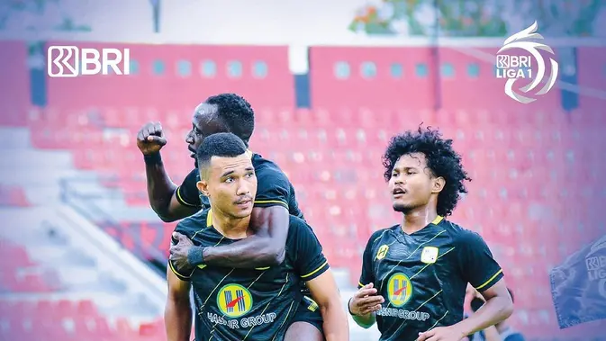 <p>Gustavo Tocantins merayakan dengan rekan setimnya Bagus Kahfi setelah mencetak gol ketiga Barito Putera ke gawang Arema FC pada laga pekan keenam BRI Liga 1 2023/2024 di Stadion Kapten I Wayan Dipta, Gianyar, Bali, Sabtu, 5 Agustus 2023. Barito Putera menang 4-0 atas Arema FC. (foto: Instagram @liga1match)</p>