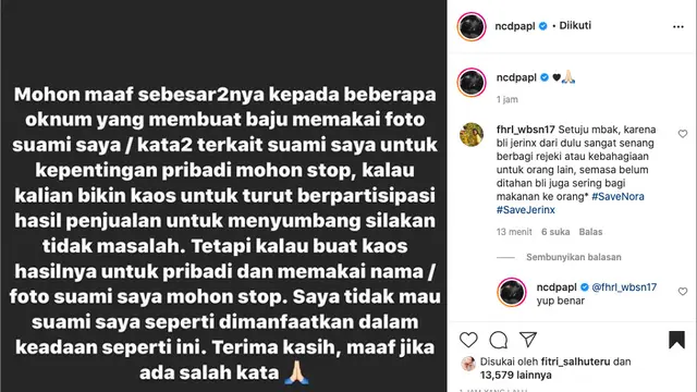 Nora Alexandra Tegur Oknum yang Manfaatkan Jerinx SID untuk Kepentingan Pribadi