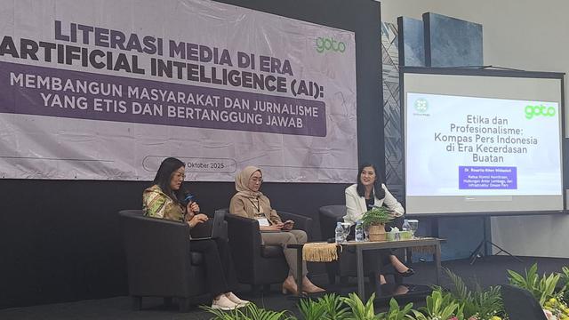 Acara mengenai Literasi Media di Era Artificial intelligence (AI) di gedung Dewan Pers, Kamis (9/10/2025).