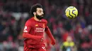 7. Mohamed Salah (liverpool) – Salah menjadi pemain tercepat dan andal di Liverpool. Penyerang asal Mesir ini memiliki kecepatan 35km/jam. (AFP/Paul Ellis)