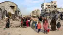 Hingga kini, Kementerian Kesehatan Palestina di Gaza mengatakan 43.799 orang dipastikan tewas dan lebih dari 103.600 lainnya luka sejak konflik antara Israel dan Milisi Hamas memanas pada 7 Oktober 2023. (Omar AL-QATTAA/AFP)