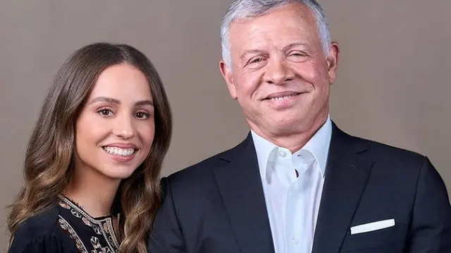 Putri Iman dan ayahnya Raja Yordania Abdullah II bin Al-Hussein.