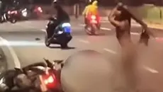 Pria Bugil Mengamuk, Pukul Pengendara Motor di Lenteng Agung