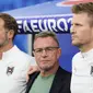 Pelatih Austria Ralph Rangnick (tengah) menyesal timnya tak bisa melaju ke perempat final Euro 2024 usai kalah 1-2 dari Turki (AP)