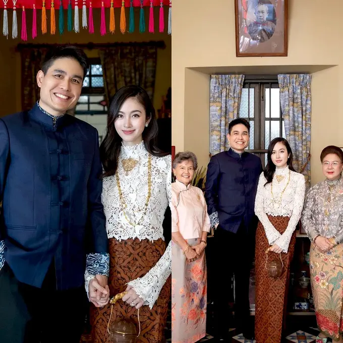 5 Pesona Nong Poy Kenakan Baju Lace dan Kain Batik khas Negaranya saat Hadiri Acara Asosiasi Peranakan Thailand