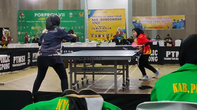 Pertandingan Tenis Meja tunggal putri Porprov Jatim 2022 (Istimewa)