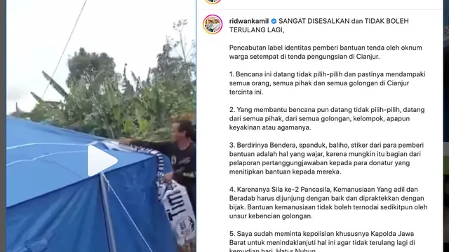 Unggahan Ridwan Kamil. (Foto: Dok. Instagram @ridwankamil)